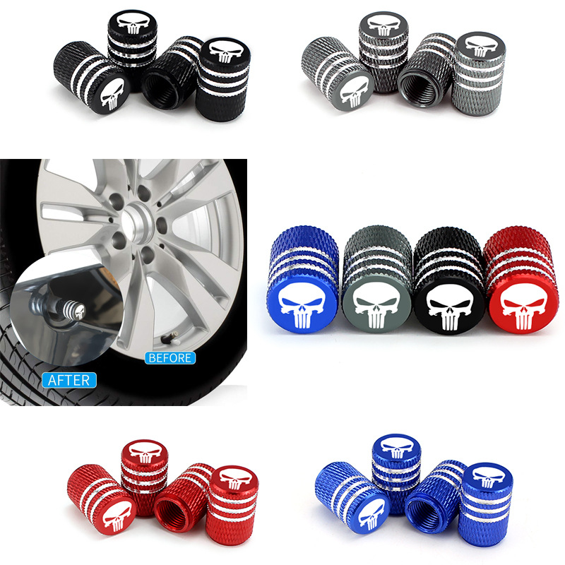 Long Tooth Skull Car Tire Valve