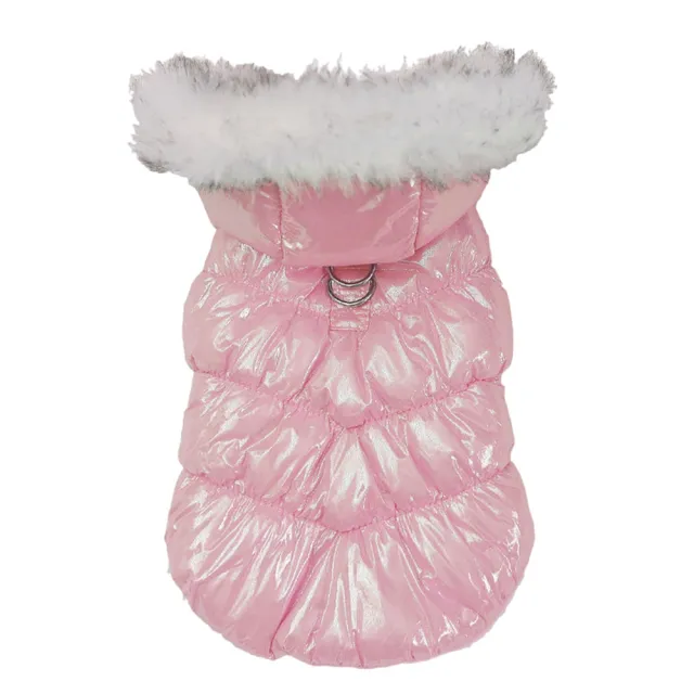 Two Legged Hooded Pet Cotton Padded Clothes Pink - Shop at LoveMi