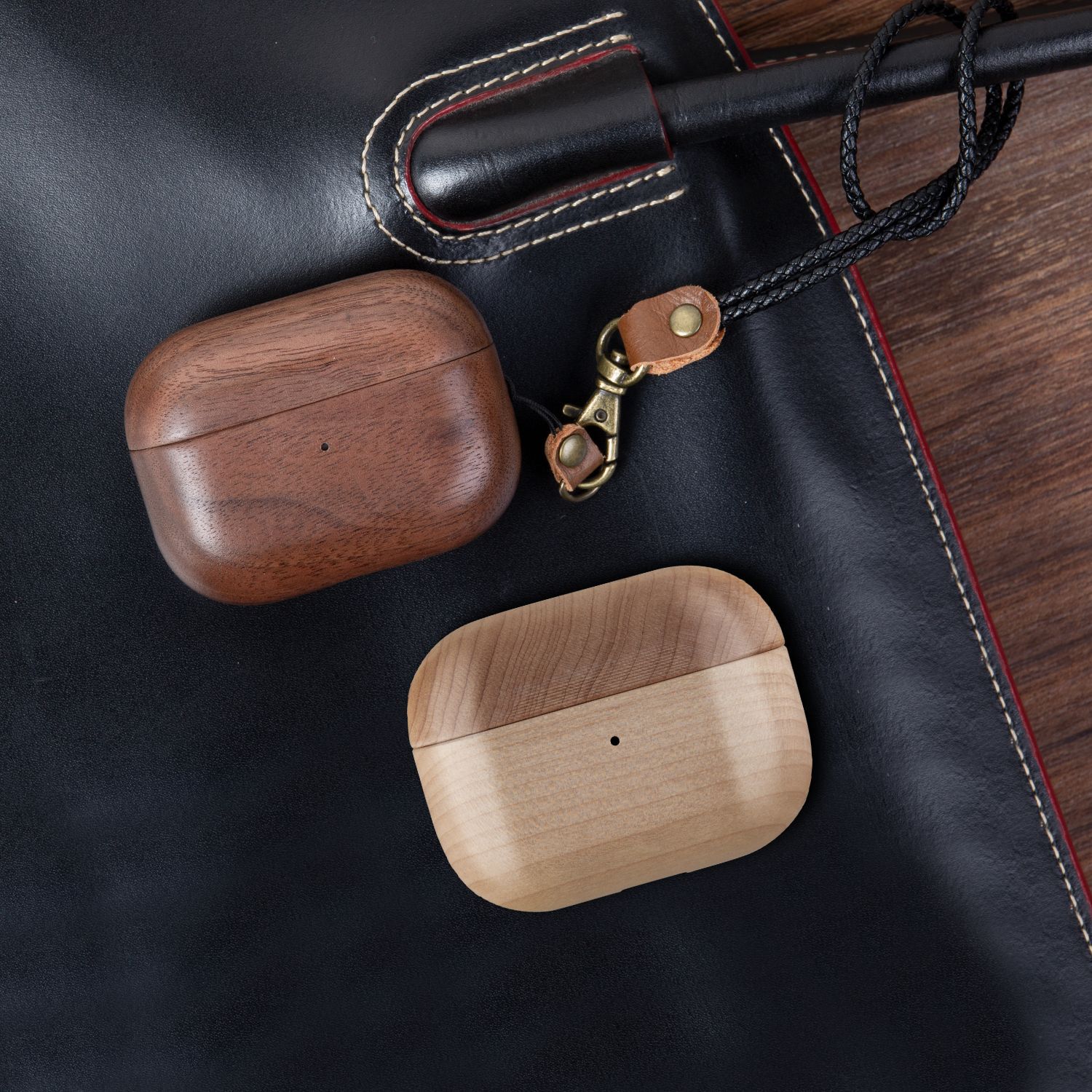 Back Cover Solid Wood Bluetooth Earphone Case - Image 5