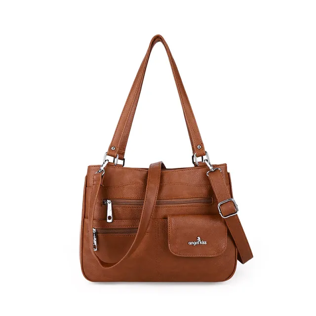 Vintage One shoulder Large Capacity Diagonal Tote Bag Brown - Shop at LoveMi