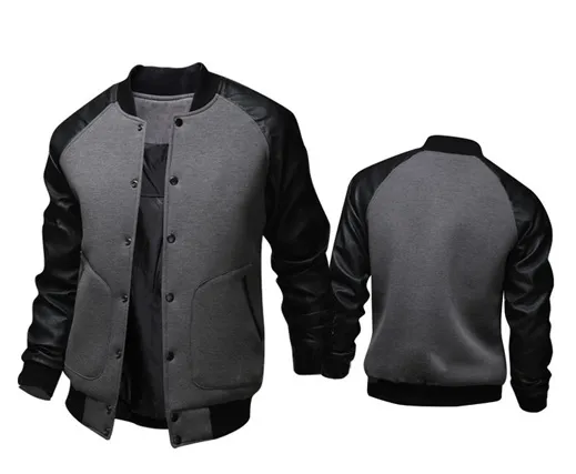 Men's Solid Color Cotton Jacket Diamond Stitching Thickened Stand Collar Cotton Jacket Grey - Shop at LoveMi