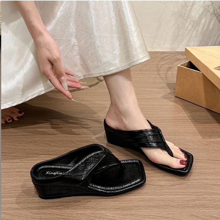 Square Toe Wedge Slide Sandals, picture 4 of 5