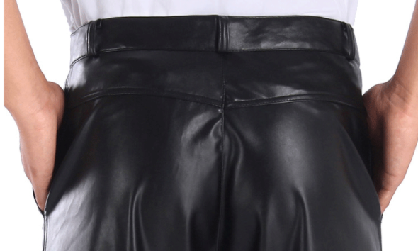 Title 7, Summer Stretch Lint-free Knitted Leather Shorts...