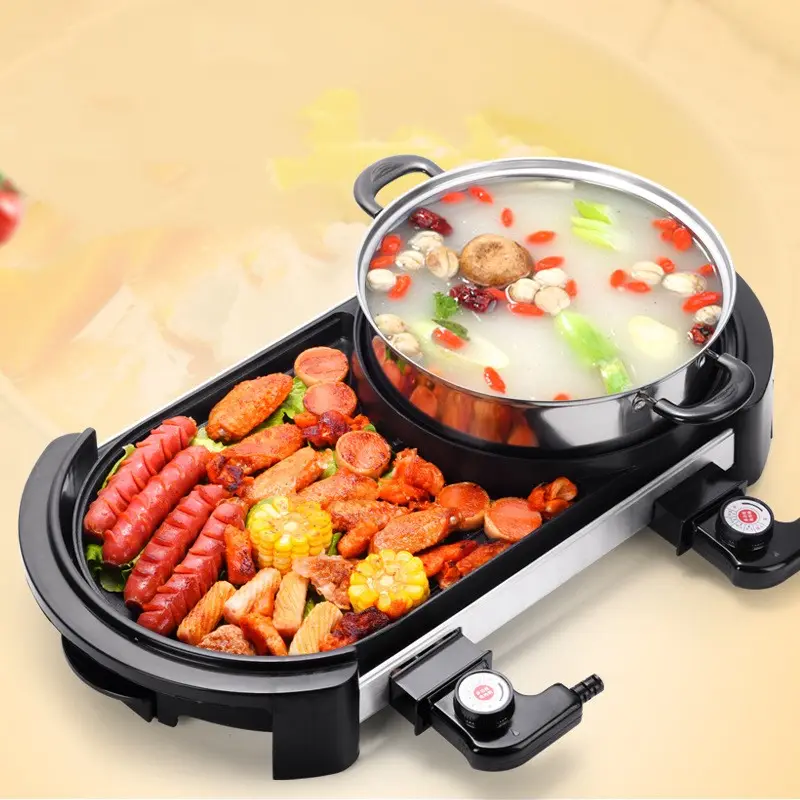 Barbecue Integrated Pot Dual Temperature Control Anti