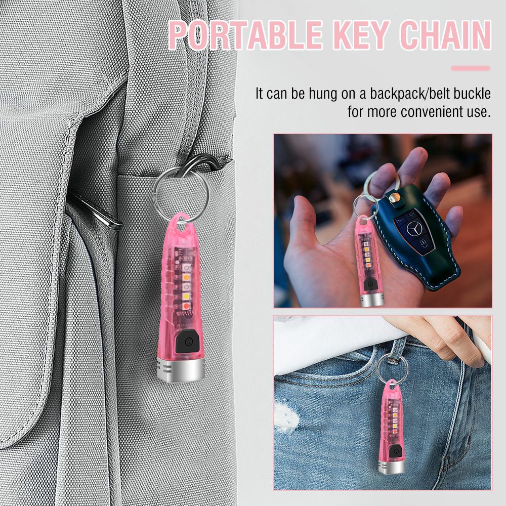 Mini Small Pocket LED Flashlight Torch Keychain Work Light