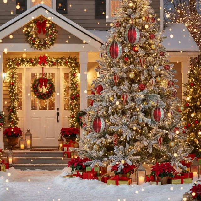 Set 4.7in Christmas Glass Ball Ornaments Tree Hanging Holiday Decor Party Supplies Red - Shop at LoveMi