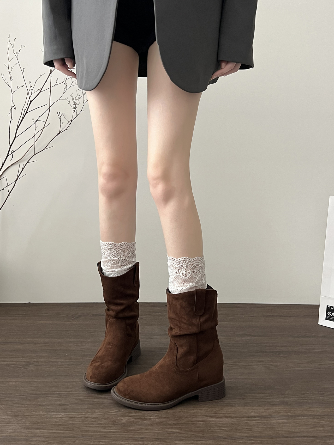 Faux Suede Ankle Boots