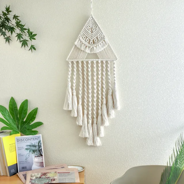 Handwoven Home Decor Triangle Dream Catcher Pendant White - Shop at LoveMi