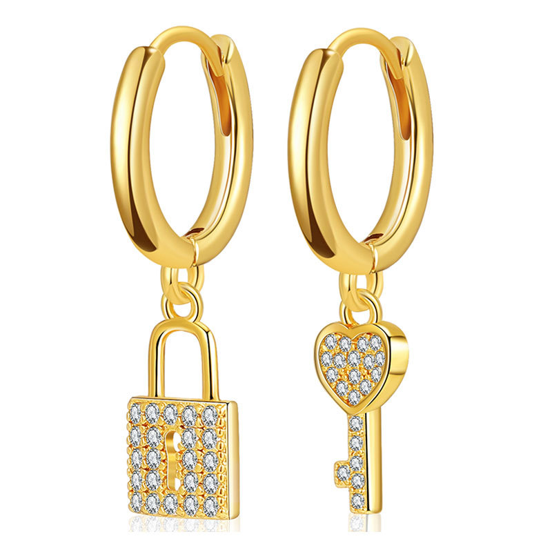 New Love Key Lock Design Earrings