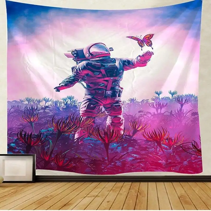 Printed Astronaut Multifunctional Tapestry Sitting Blanket Wall