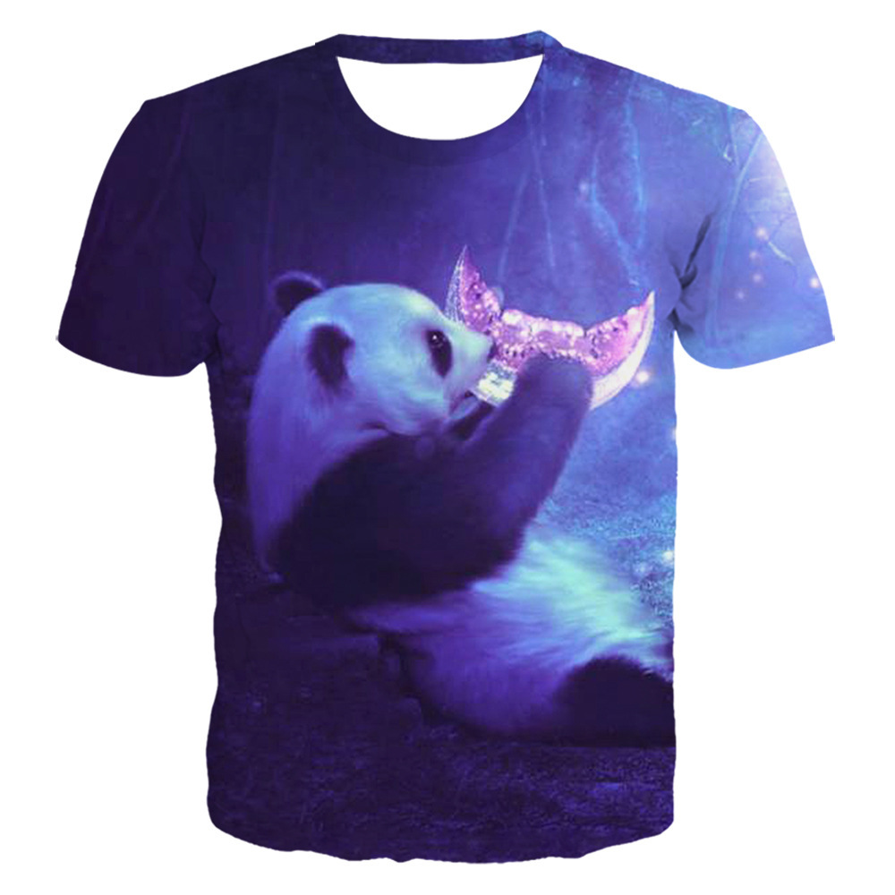 Title 8, Trendiges Rundhals-Kurzarmshirt der Panda-Serie...