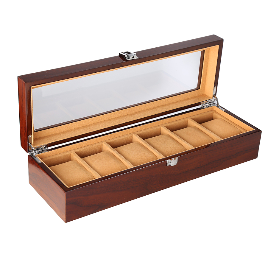 Storage window display box jewelry box (chocolate-3slots)