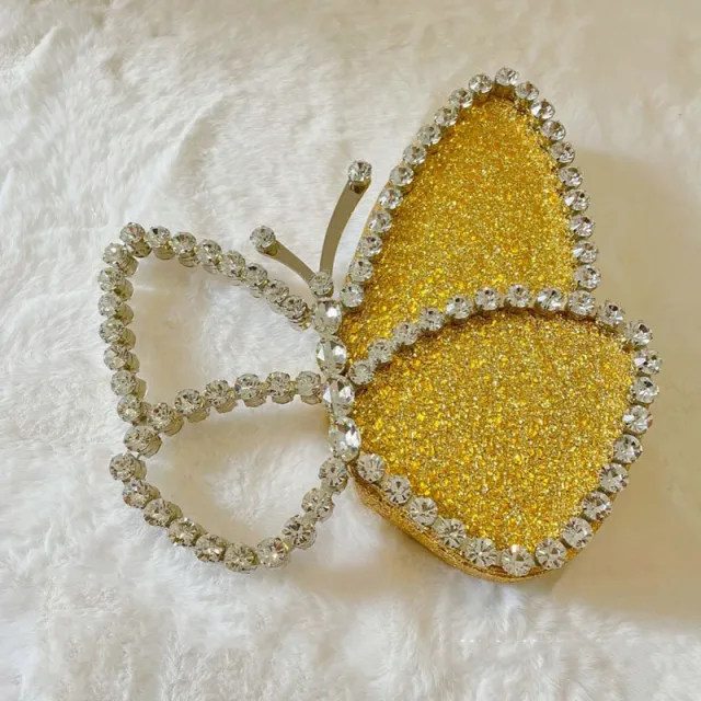 Fashionable Butterfly Clutch With Diamonds Diamond Dinner Bag Clutch Yellow - Shop at LoveMi
