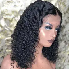 Wig Multi Color Medium And Long Curly Hair Chemical Fiber Headgear - Black - View 1