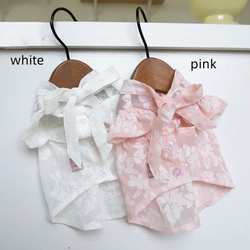 Tie Bow Collar Dress Pet Cat - Pink