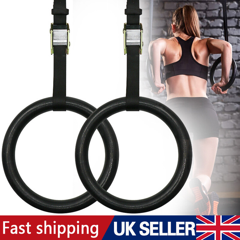 Gymnastic Olympic Rings With Straps Gym Fitness Strength Training Pull Up 400KG — image 5