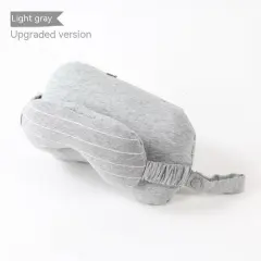 Eye Mask Two-in-one Pillow Jersey Foam Particles Neck Pillow - Two In One Eye Mask Light Grey - View 1