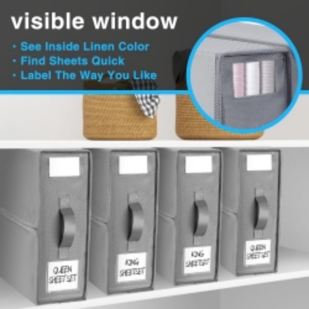 2xFoldable Bed Sheet Set Organizer Fabric Storage Bin Blanket Bedding Container