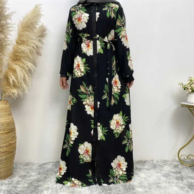 Full Button Lapel Cardigan Robe Black - Shop at LoveMi
