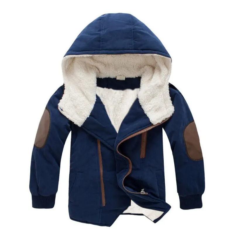Children's Cotton-padded Jacket Plus Velvet Mid-length Cotton
