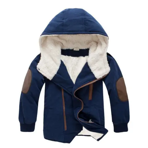 Children's Cotton-padded Jacket Plus Velvet Mid-length Cotton