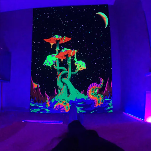 Fluorescent Tapestry Game Skull Mushroom Style1 - Shop at LoveMi