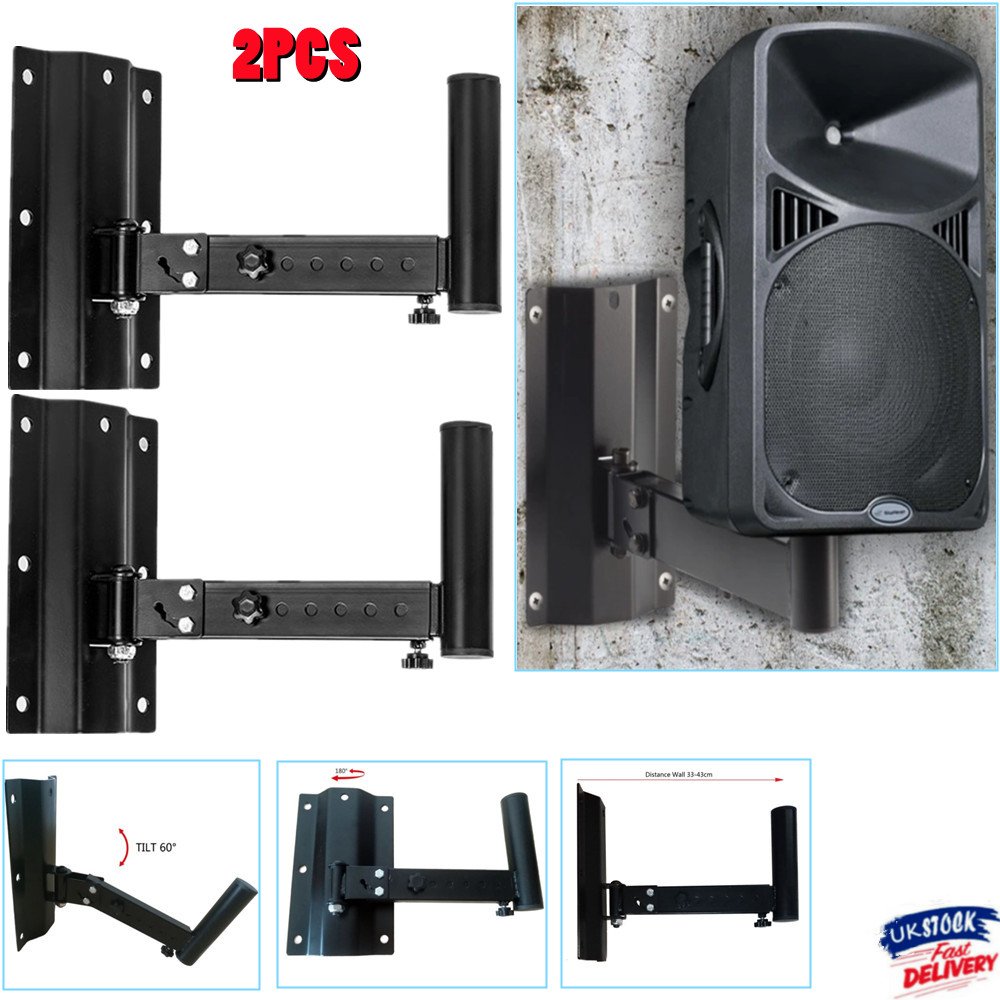 2PCS Speaker Wall Brackets Holder Mount Heavy Duty Adjustable Tilt Swivel — image 5