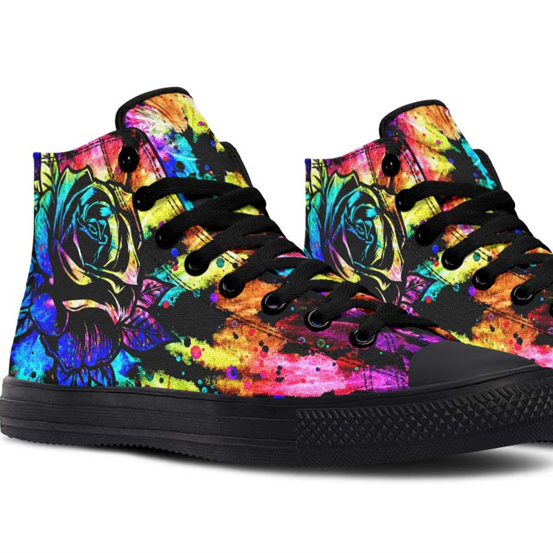 Printed Couple High Top Canvas Shoes