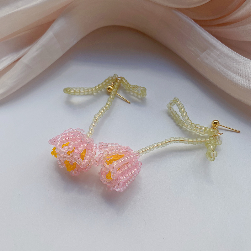 Title 7, Fashion Tulip Flower Beaded Earrings