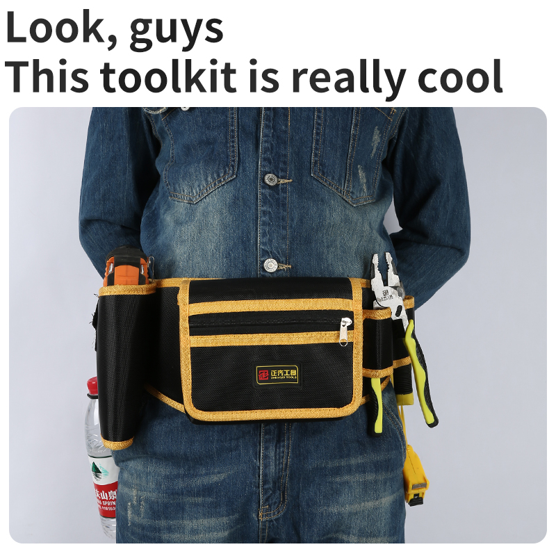 Electrician Tool Kit Special Portable Small Waist Bag Canvas Sturdy And Durable Waist Bag Belt Multi-function Storage And Repair Bag — foto 3