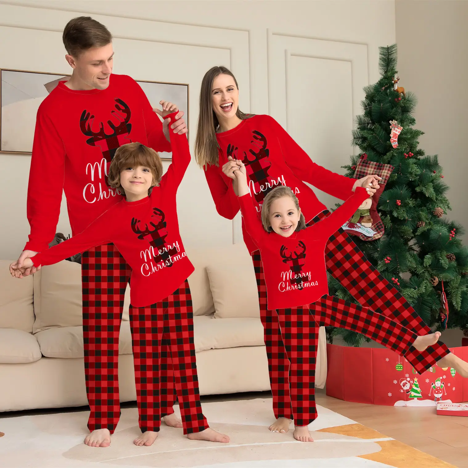 Christmas Parent-child Wear Letter Printing Casual Home