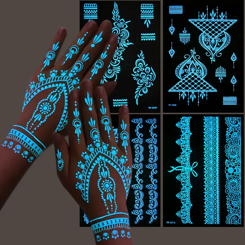 Glow In The Dark Henna Tattoo Stickers