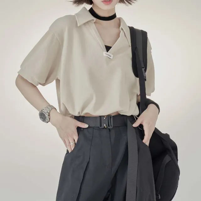Summer Korean Short Top Collar For Women Offwhite - Shop at LoveMi