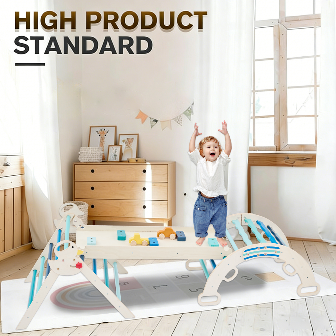 9-in-1 Wooden Indoor Climbing Set, Arches, Ramps And Ladders, Foldable Children's Climbing Frame - 11
