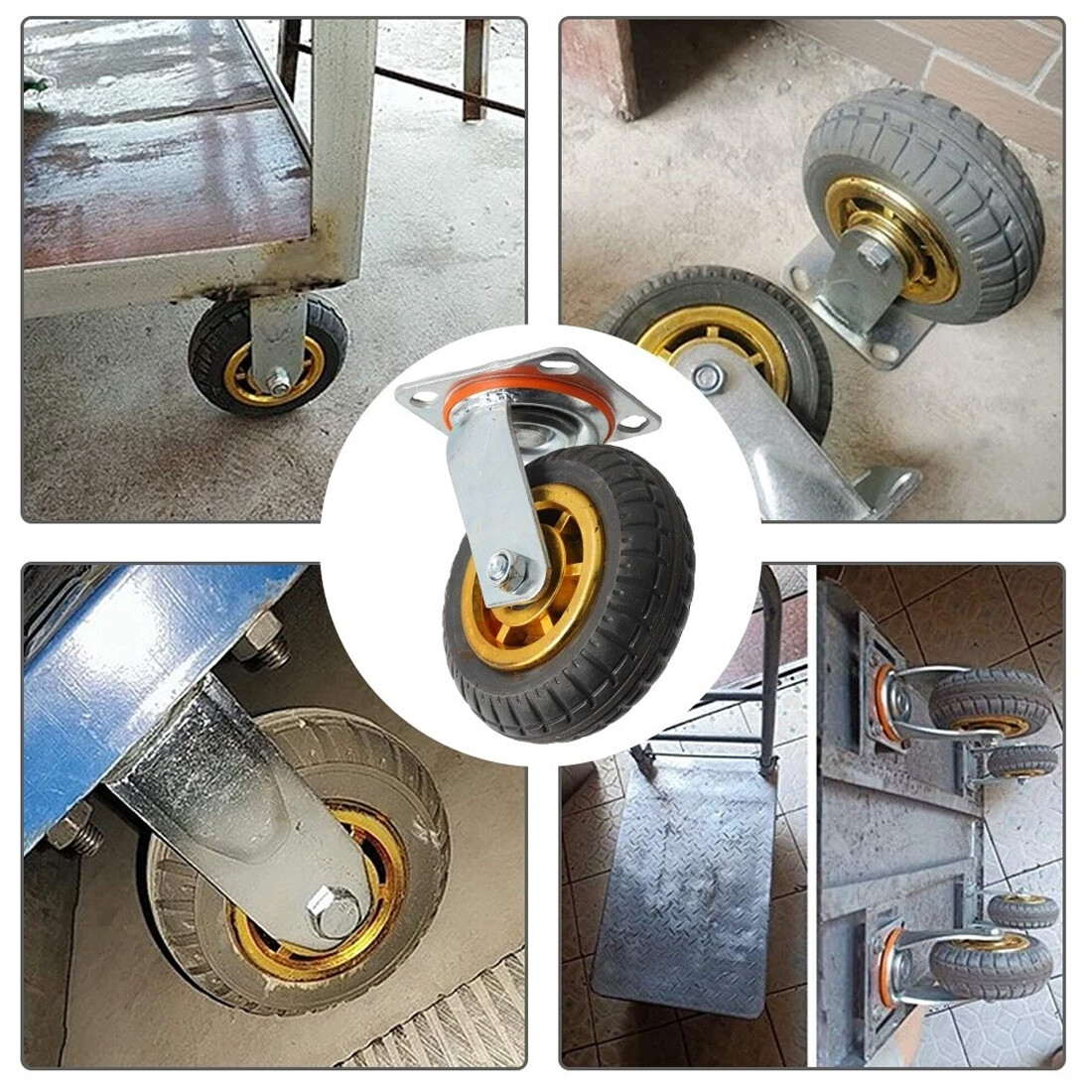 4X 150mm Heavy Duty Swivel Caster Wheels Castor Up To 300kg Load With 2 Brake UK — image 9