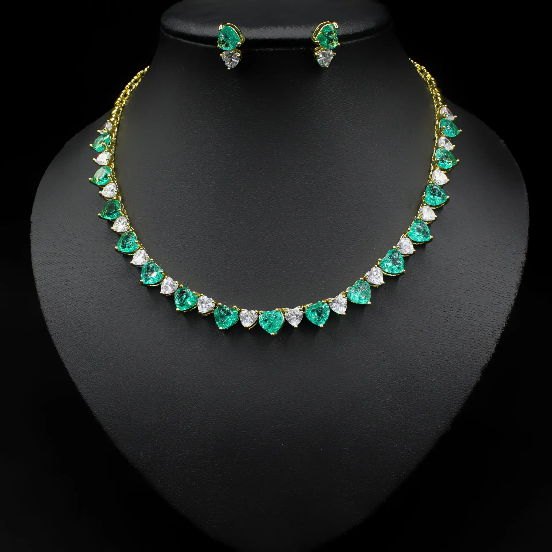 Headwear Set Two-Piece Accessories Necklace Earrings Zircon Jewelry