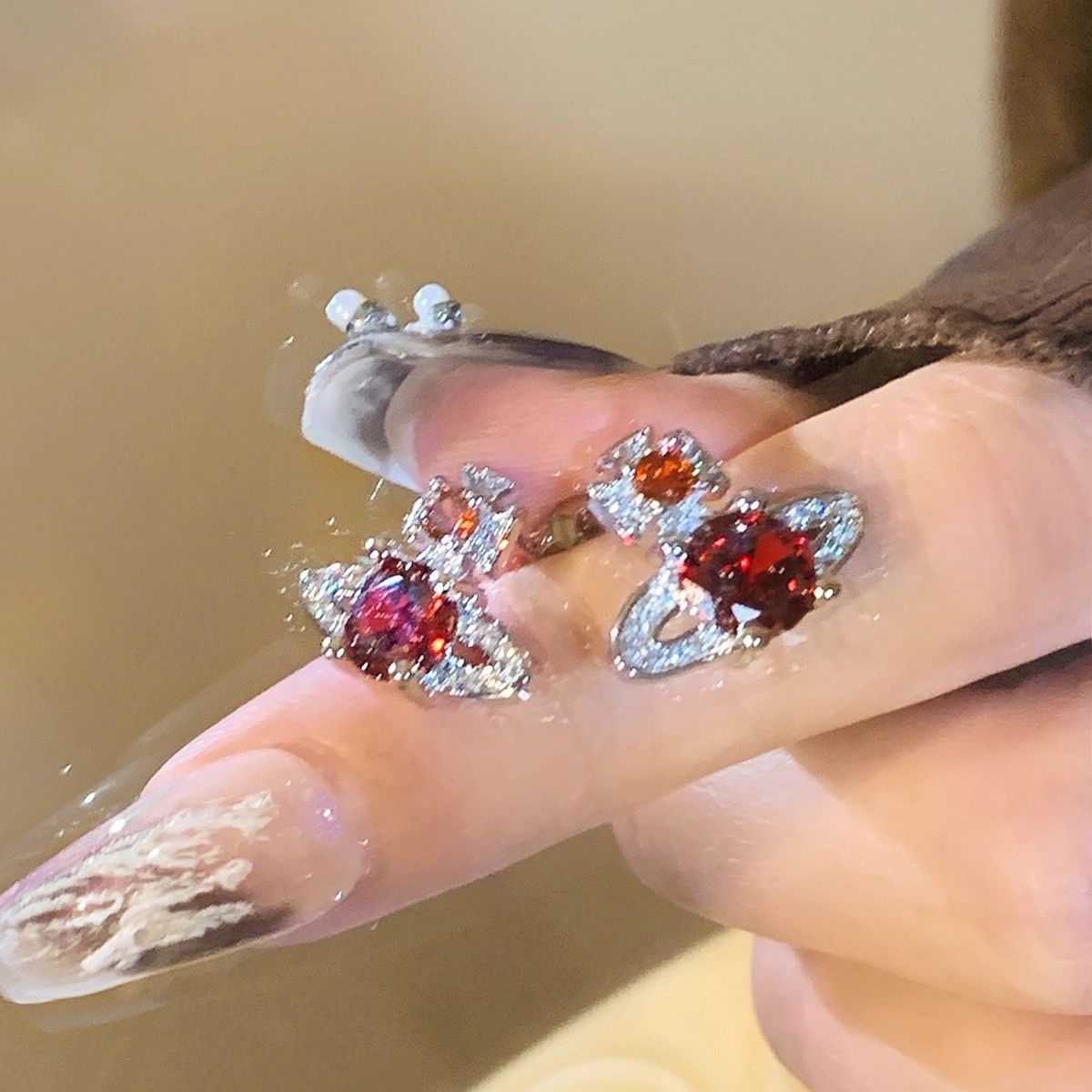 2026 New Vintage Planet Zircon Stud Earrings, Personalized High-End Ear Jewelry For Autumn & Winter