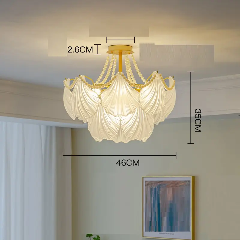 Luxury Pearl Shell Glass Living Room Pendant