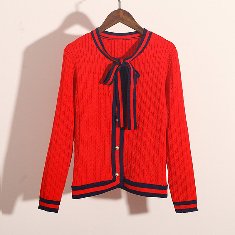 Title 4, Cardigan in maglia Little Fragrant Rosso, top c...