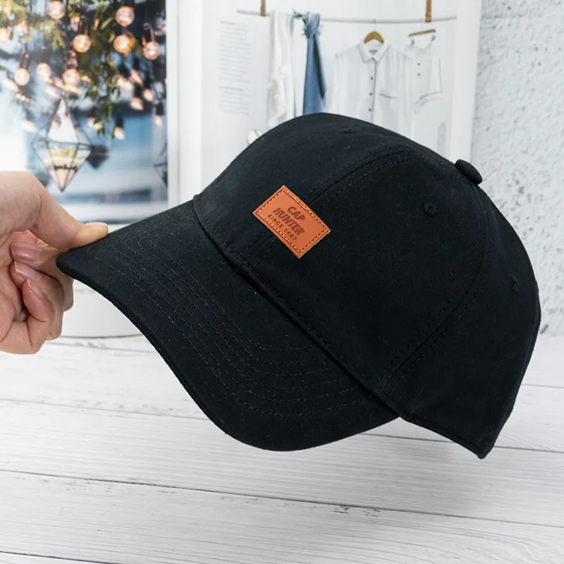 Men's And Women's Fashionable And Simple Cotton Soft Top Baseball Hat - Black