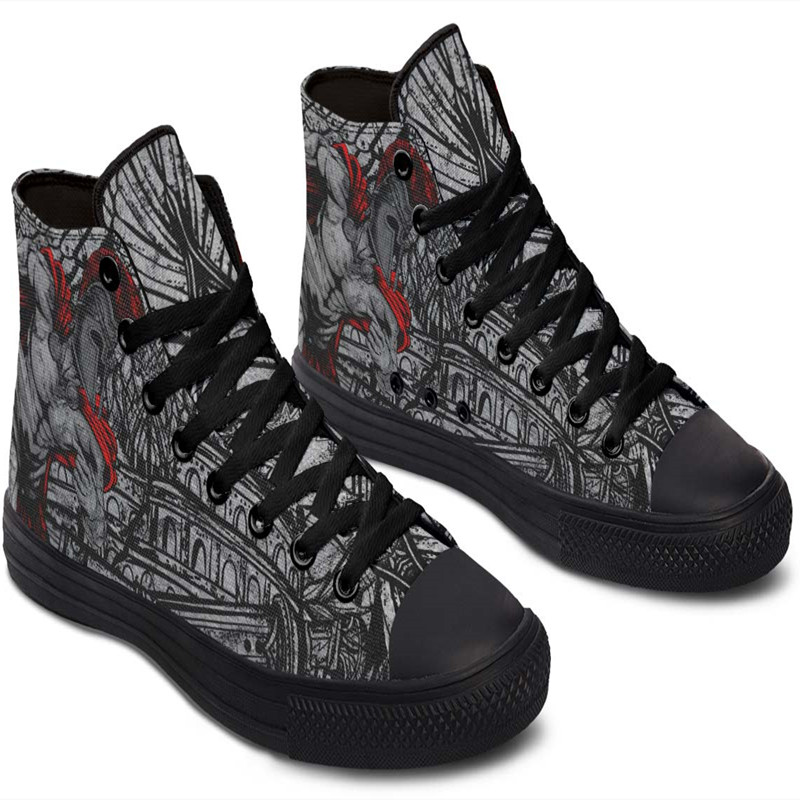 Printed Couple High Top Canvas Shoes