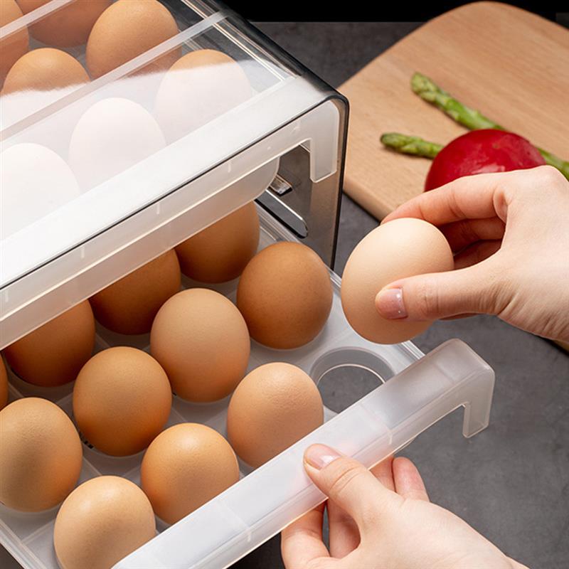 Title 5, Double-layer Drawer Storage Box Transparent Egg...