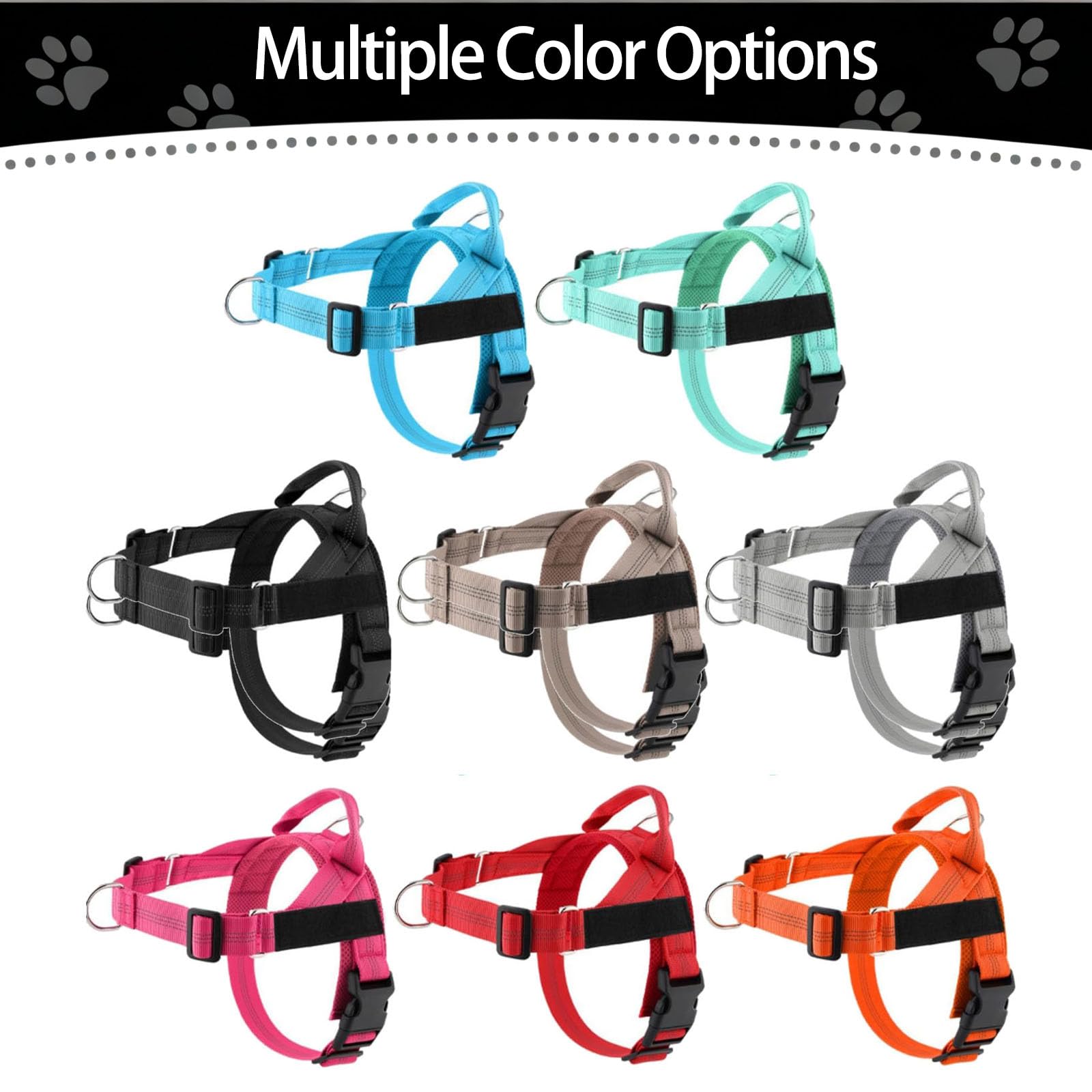 No-Pull Harness,No Pull Dog Harness With Soft Padded Handle Reflective Adjustable Breathable Mesh Pet Vest,Easy On-Off Soft Padded Harness,Easy For Training Walking For Dogs Of All Size — image 1