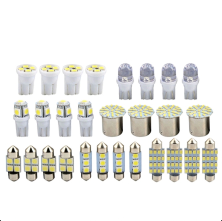 28pcs Car Interior White Combo LED Map Dome Door Trunk License Plate Light Bulbs thumbnail 11