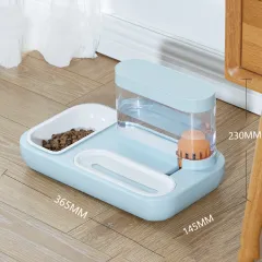 Cat Eating And Drinking Artifact Anti-overturning Cat Automatic Drinking Fountain Rice Bowl - Starry Sky Blue - View 1