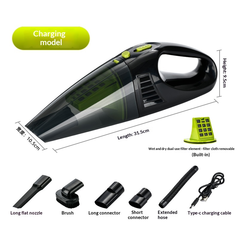 High Power Cordless Handheld Mini Vacuum Cleaner, Strong Suction Wet Dry Vacuum For Car & Household 8
