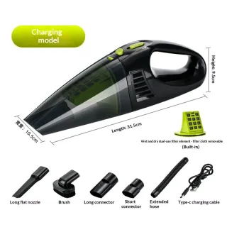 High Power Cordless Handheld Mini Vacuum Cleaner, Strong Suction Wet Dry Vacuum For Car & Household