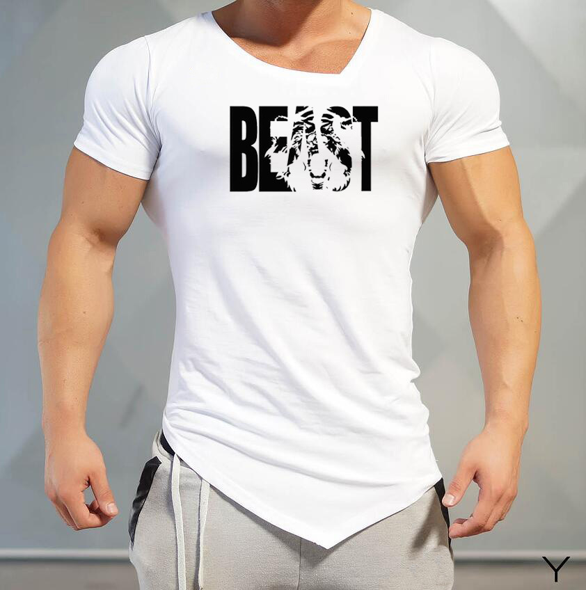 Title 2, Mens Fitness Sports Pure Cotton Irregular Shor...