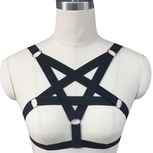 Title 1, Elastic harness body chain, five-pointed star b...