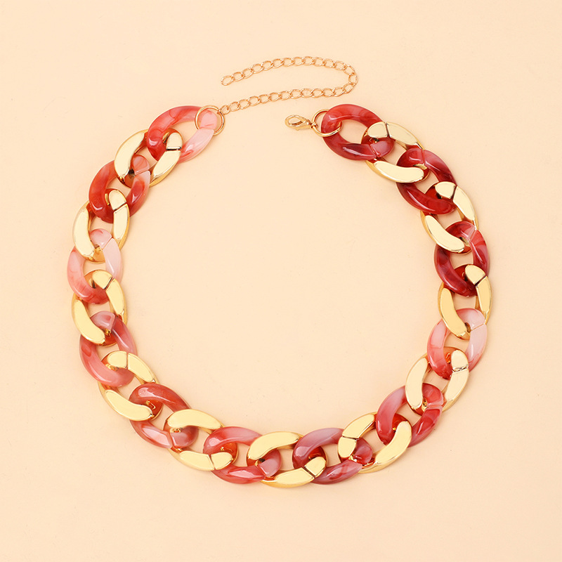 Cold Wind Resin Stitching Necklace New Product Accessories Stacked Clavicle Chain — foto 2